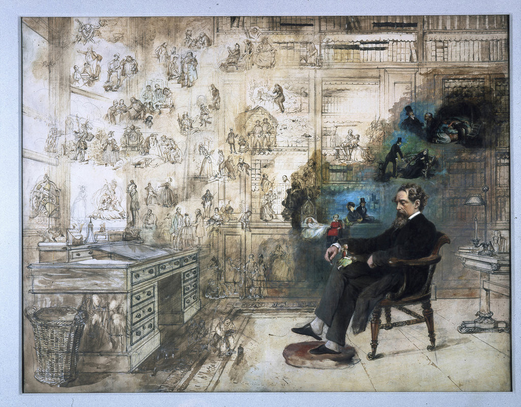 R.W. Buss' unfinished watercolor, "Dickens's Dream."